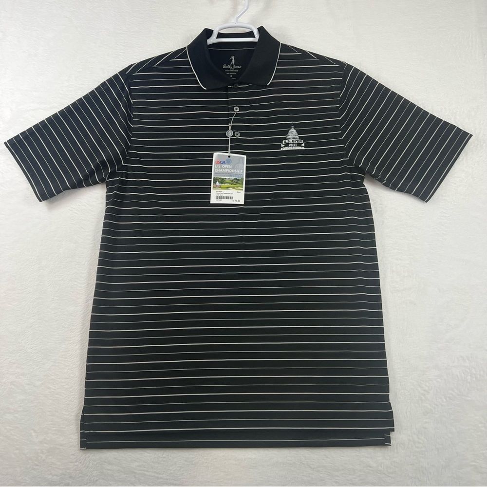Bobby Jones Performance Men's Black Striped Polo Shirt 2011 US Open-Medium
